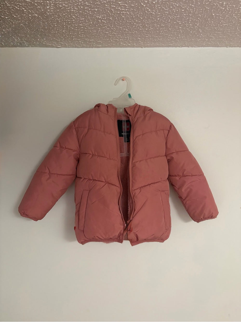SwissTech Kids Hooded Puffer Jacket - Dusty Rose